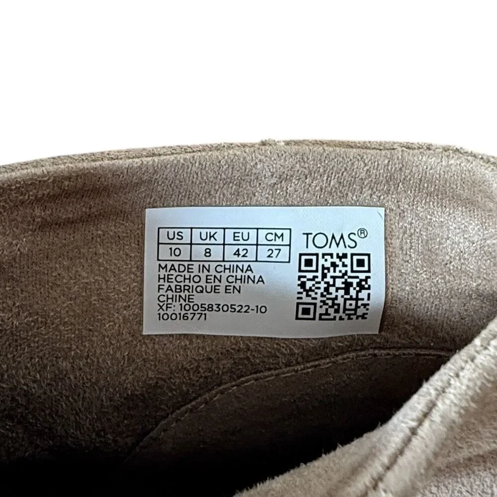 New Toms Womens Bryce Sand Beige Suede Slip On Shooties Shoes 10 High Top